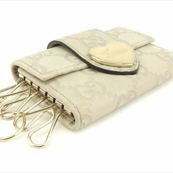 Authentic Used Gucci Key case Key holder Guccissima Beige leather Woman - Picture 3 of 8